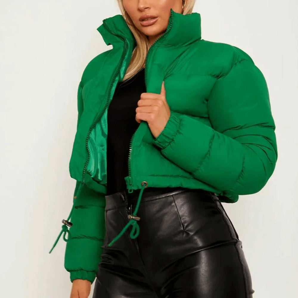 Stilfuld Lang Vinterjakke til Kvinder - Quilted Puffer med Justerbar Pasform