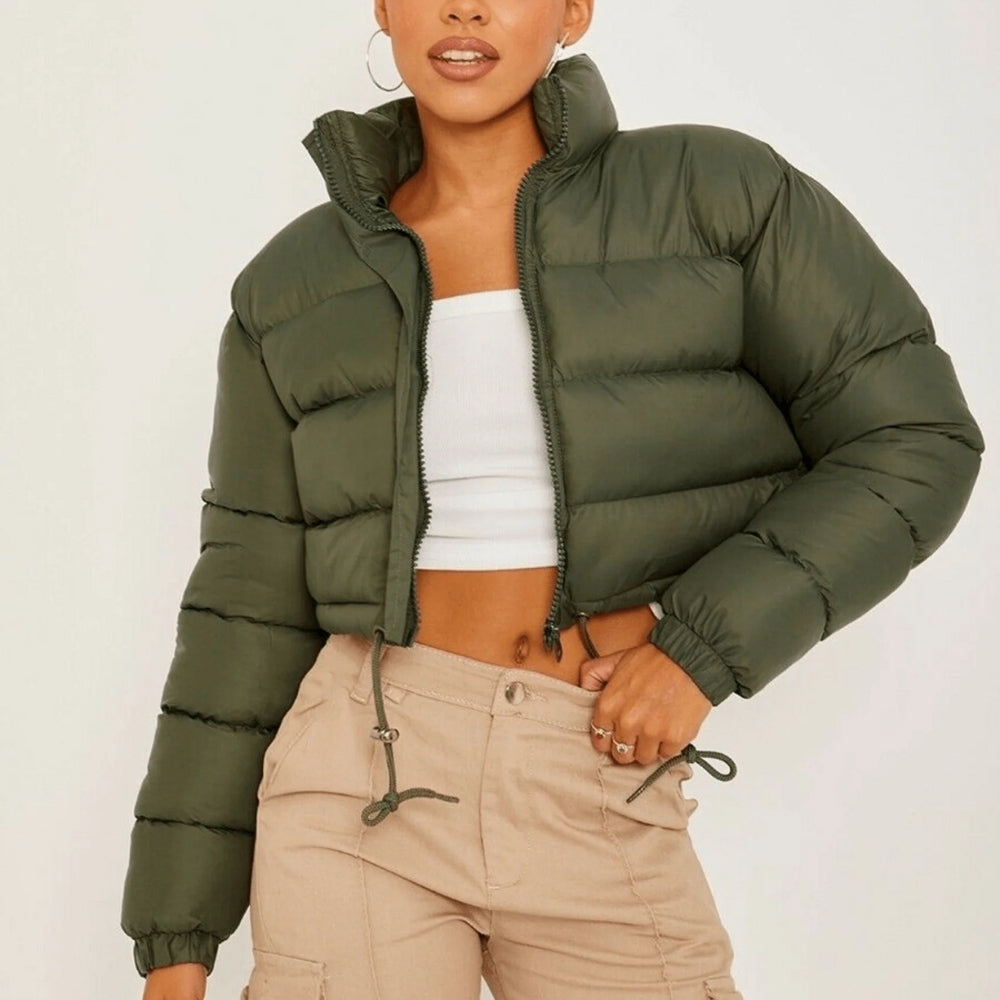 Stilfuld Lang Vinterjakke til Kvinder - Quilted Puffer med Justerbar Pasform