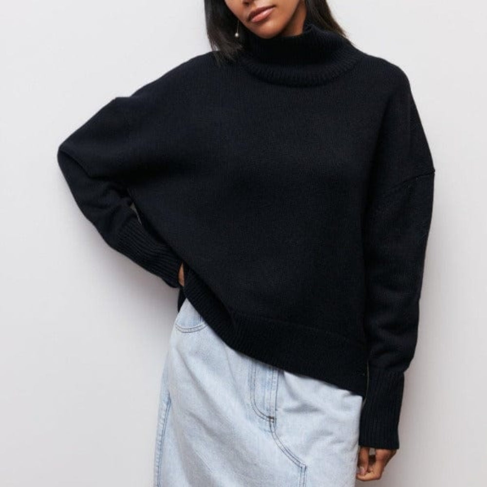 Stilfuld langærmet pullover – Klassisk rullekrave til damer