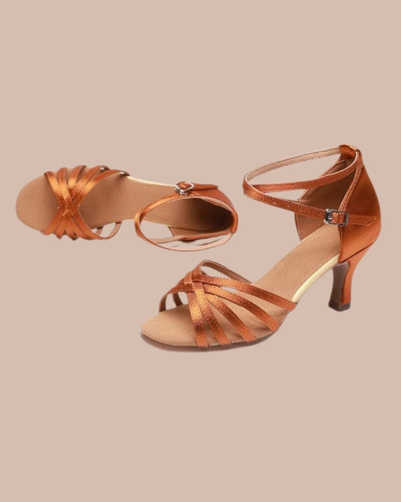Dansesko Dame – Latin Dansesko med 5 cm hæl og satin-design