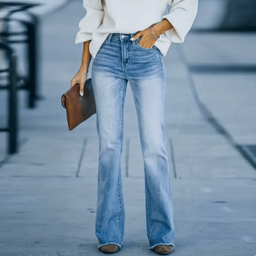 Livia | Högmidjade Jeans för Kvinnor med Rakt Ben