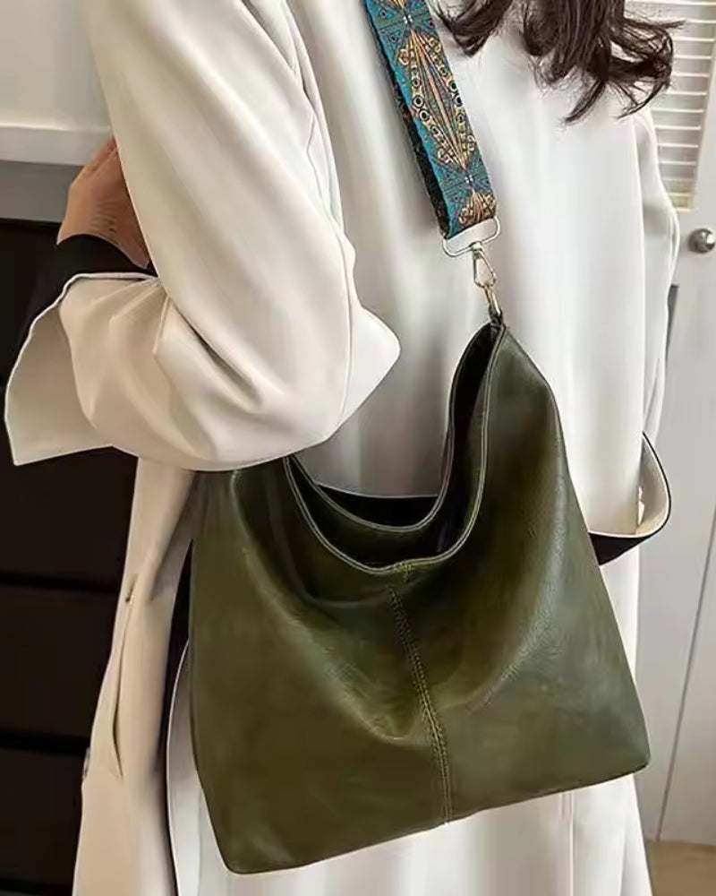 Crossbody taske til kvinder - med aftagelig, mønstret rem