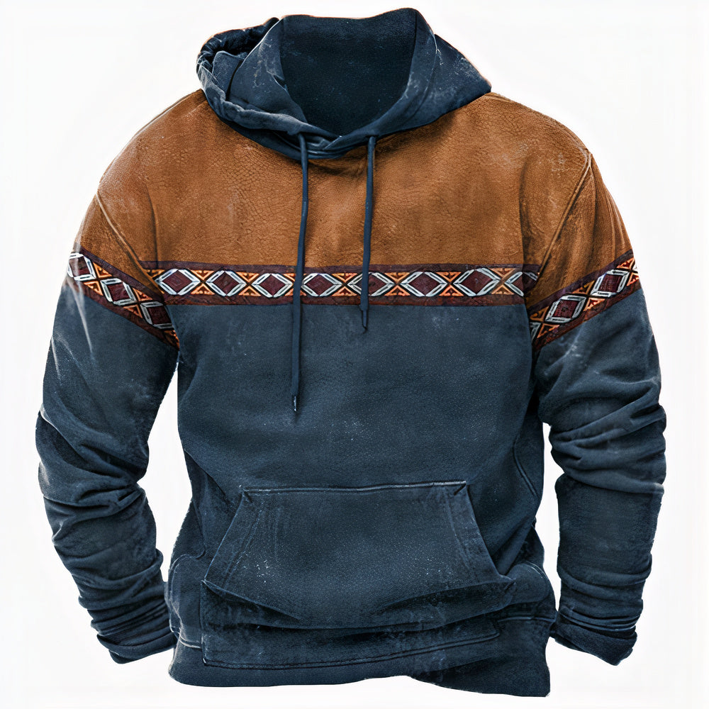 Vinter-Hoodie til Herrer med Varme og Tribal Design