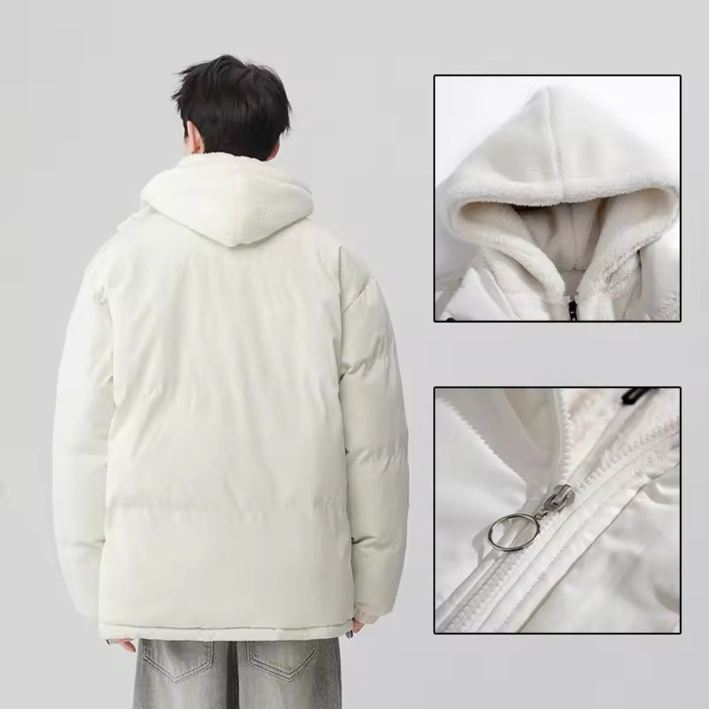 Varmende, skinnende puffer-vinterjakke til damer – med isolering og hætte