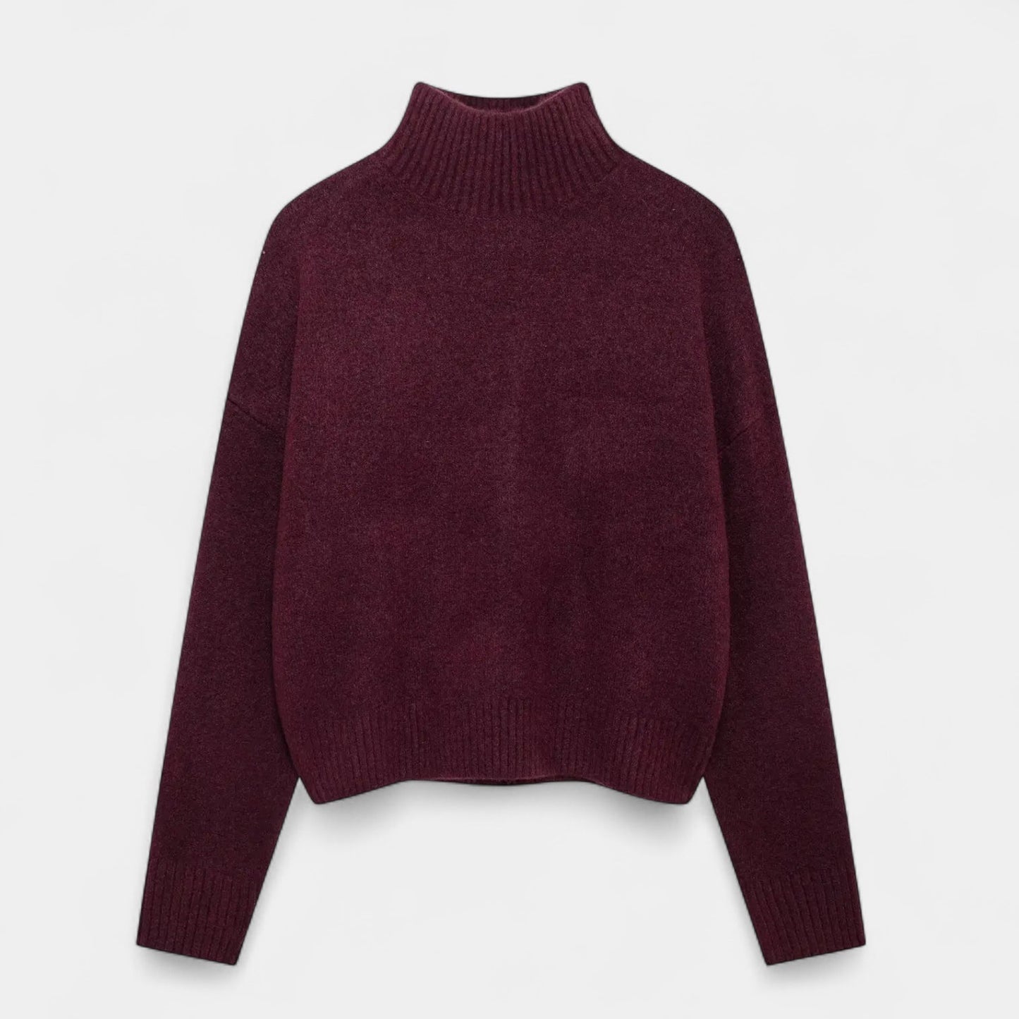 Elegant Strikpullover med Høj Krave – Stilfuld Varmekilde