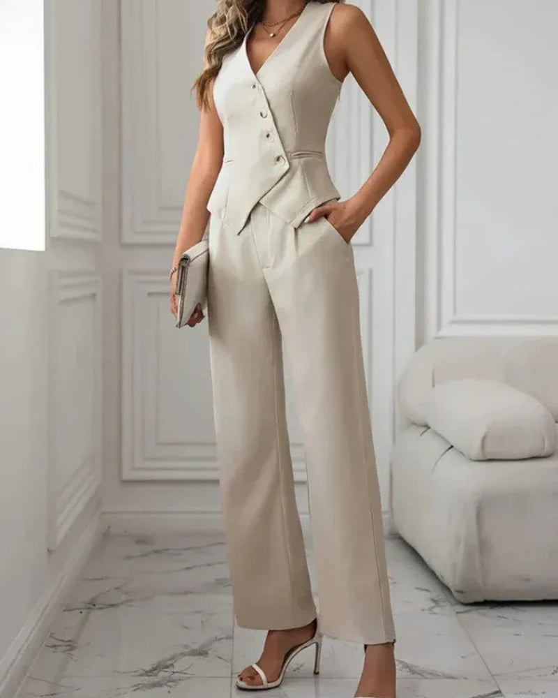 Vinter-buksedragt til damer - Enkeltstående vest og udstyrede bukser