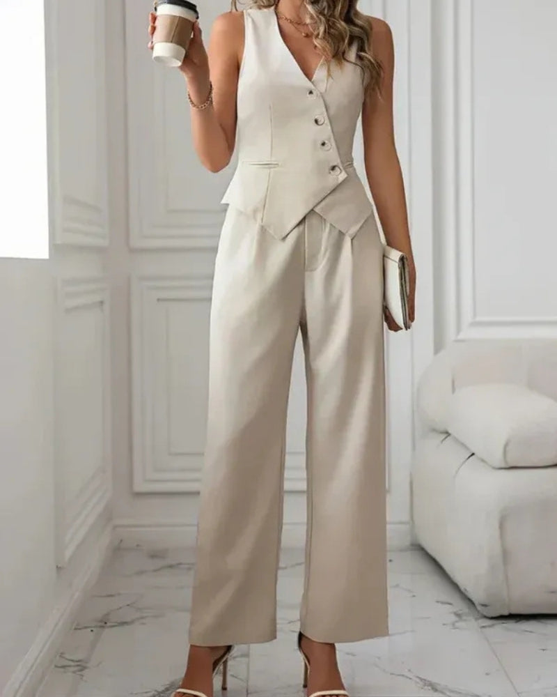 Vinter-buksedragt til damer - Enkeltstående vest og udstyrede bukser