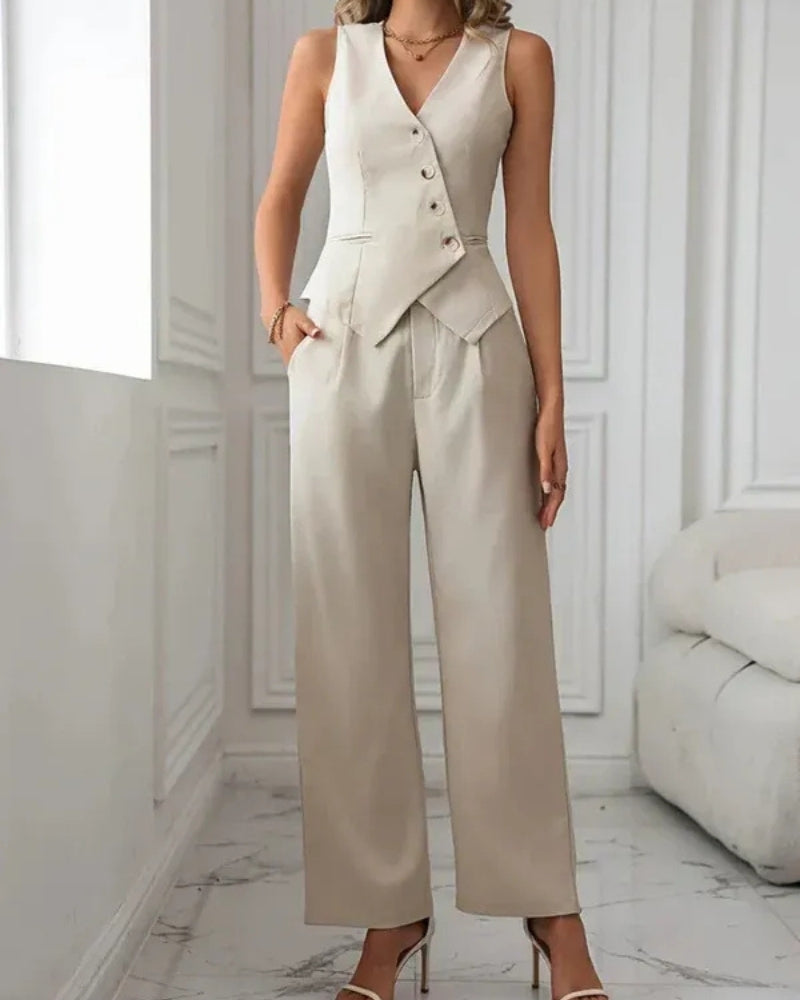 Vinter-buksedragt til damer - Enkeltstående vest og udstyrede bukser