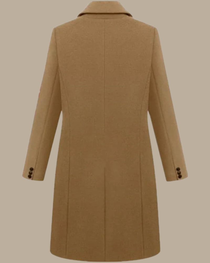 Vinterjakke Dame - Dobbeltbrystet Langfrakke med klassisk snit