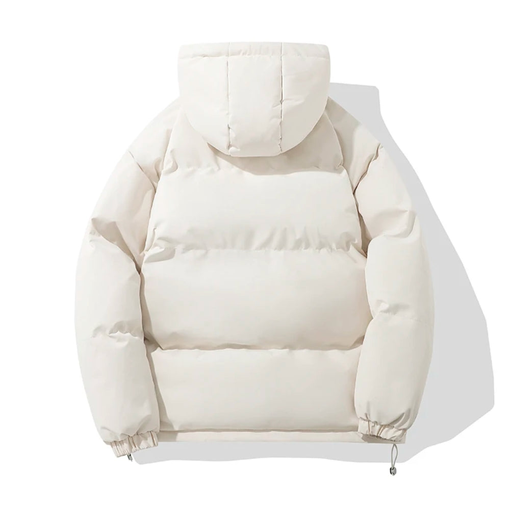 Vinterjakke til damer i pufferstil – Kort skåret med hætte