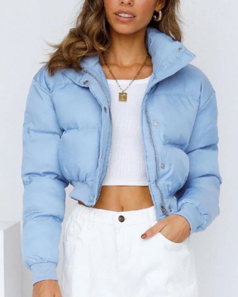 Vinterjakke Damer kort – Mode Puffjakke med hætte