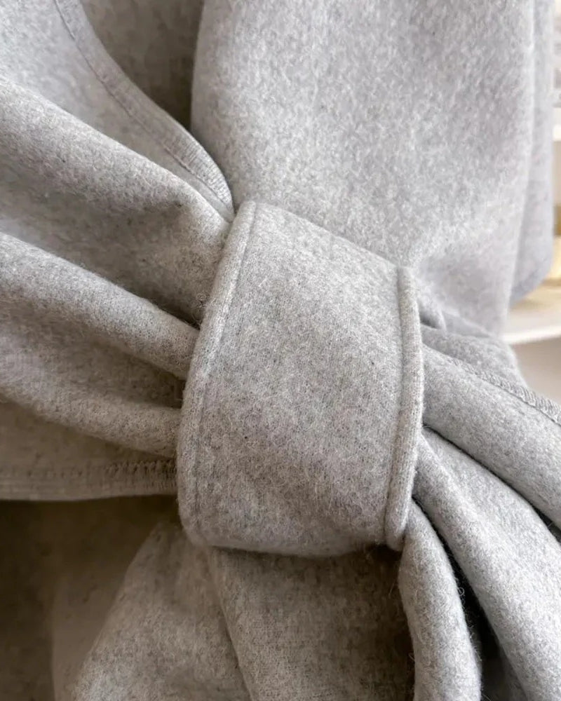 Vinterjakke Frakke Dame – Poncho-look med V-udskæring og bånd til vinteren