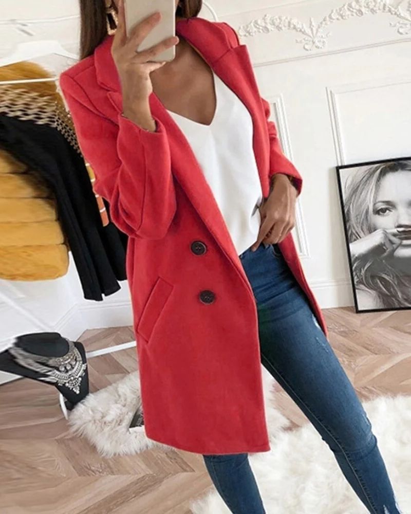 Vinterjakke med knaplukning – Klassisk damejakke til hverdag & fritid