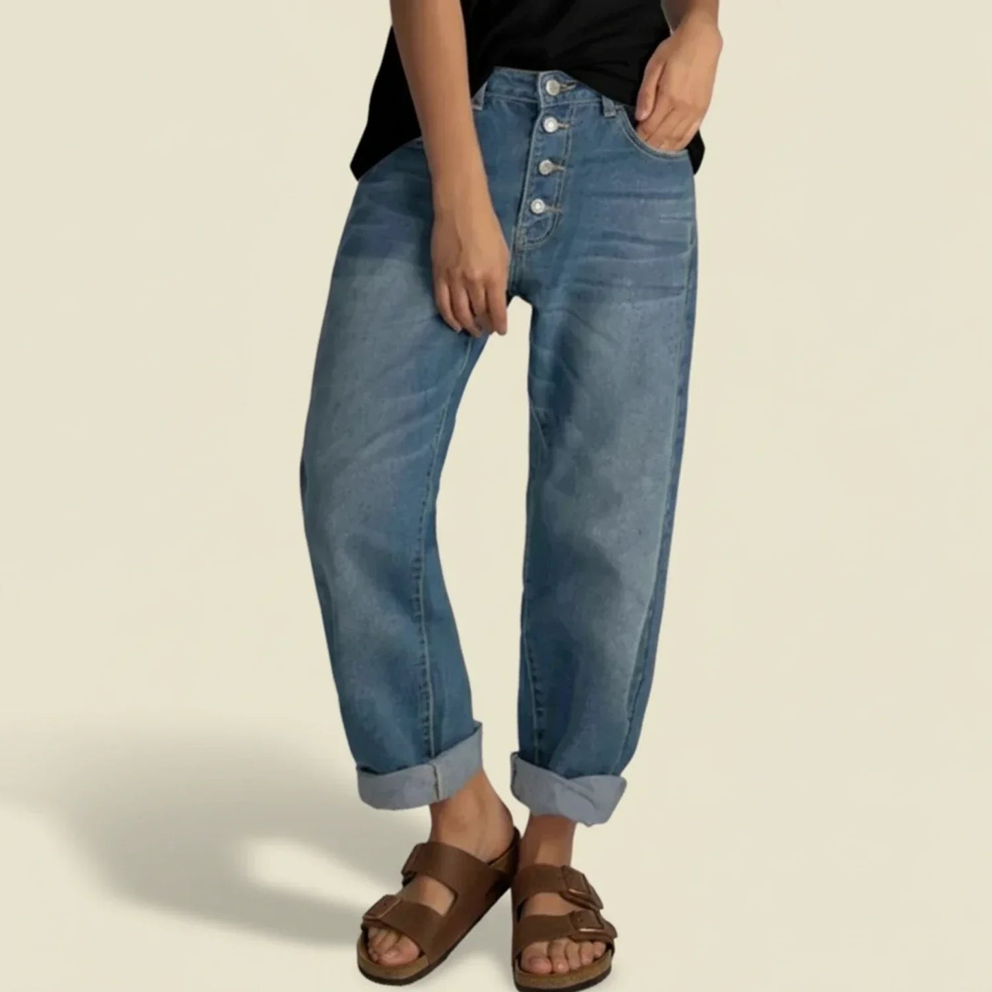 Chic Denim | Högmidjade Jeans för Elegant Stil