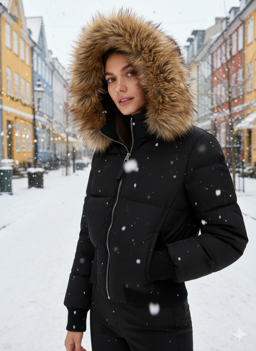 Dame Vatteret Vinterjakke – Varm, Let og Med Aftagelig Hætte